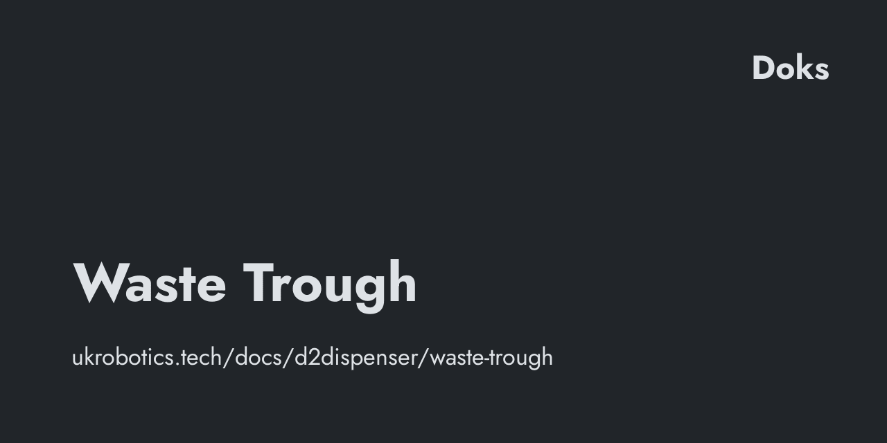 Waste Trough Ukrobotics tech